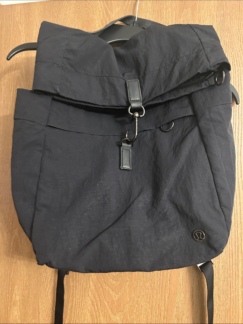 Lululemon Black Roll-Top Backpack - Sleek Urban Carry